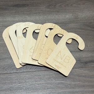 Source Unknown Wooden Nursery Closet Dividers - Natural Wood